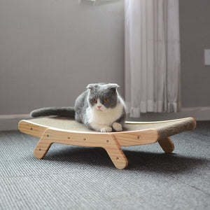 LuxePaws - Premium Wood Cat Scratcher Lounge