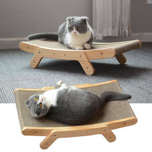 LuxePaws - Premium Wood Cat Scratcher Lounge